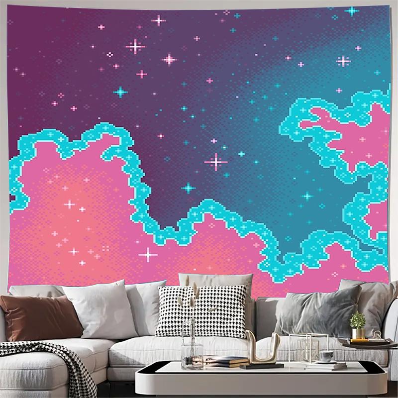 Ästhetischer Wandbehang Galaxie Raumdekor Boho Wandkunst Nebel Kulisse Weltraum Dekoration Himmlische Vibes Trippy Wandteppich Schlafzimmer Wand