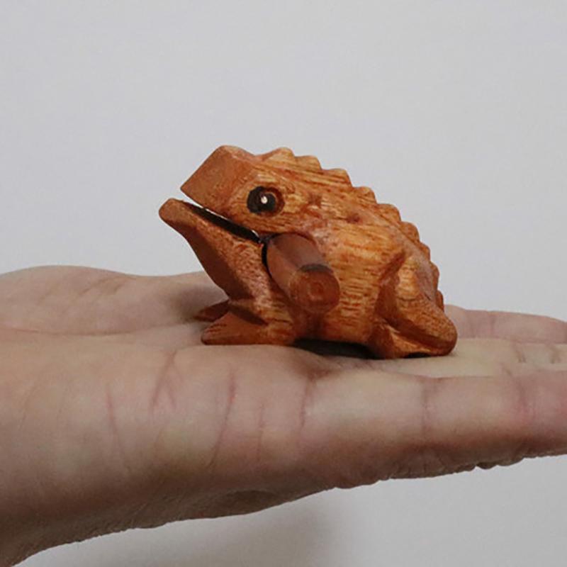 1Pc Thailand Frog Wood Carving Ornaments Hand-Carved Toad Creative Vocal Toys Solid Wood Toad Craft Scenic Souvenirs