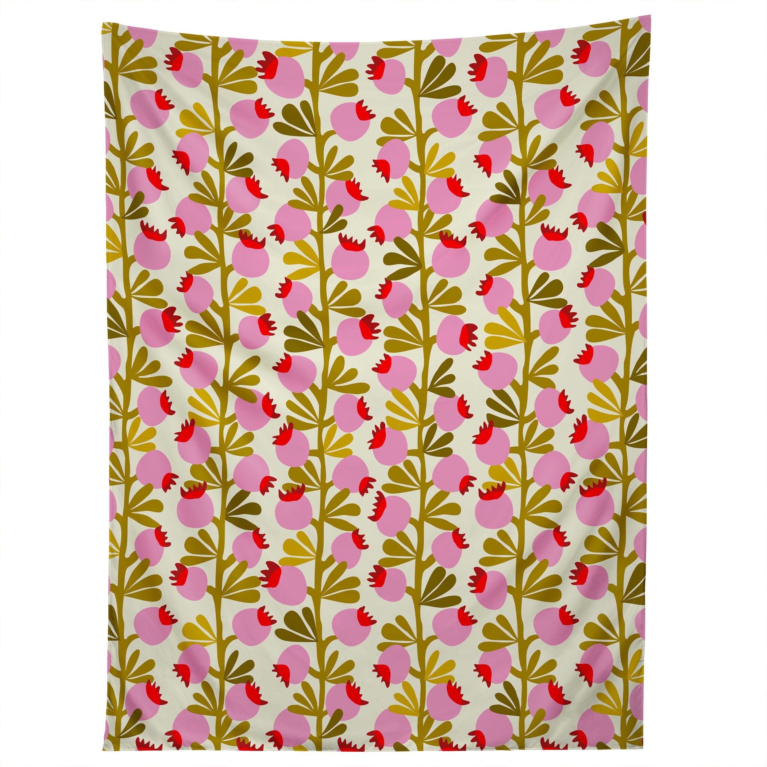 MINIMAL NORDIC FLOWER PINK tapestry 75x100