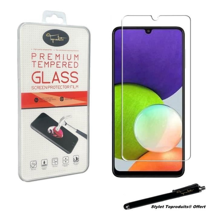 Film de protection - Toproduits® - Samsung Galaxy A22 4G - Verre trempé - Résistant aux chocs - Transparent