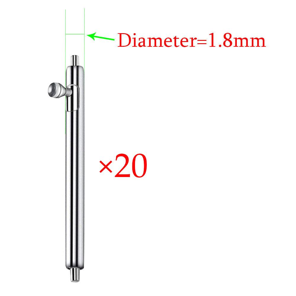 20pcs Full Stainless Steel Spring Bars 12 13 14 15 16 17 18 19 20 21 22 24mm Watch Band Strap Quick Release Link Pin 1.5mm 1.8mm