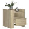 VidaXL Table de chevet chêne sonoma 45x50x50 cm bois d’ingénierie, meuble de chevet, table d'appoint, armoire de lit, 848278