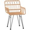 Garden Chairs 2 Pcs with Armrests 56 X 64 X 80 Cm PE Rattan