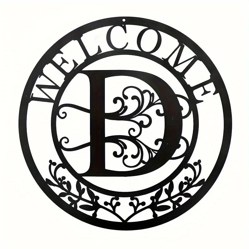 1pc Personalized Family Name Metal Sign (12in) - Letter Design Birthday Gift