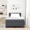 Box Spring Bed Dark Gray and White 120 X 190 Cm Corduroy Fabric