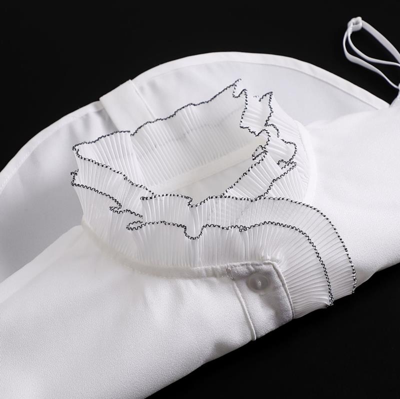 Perfect Match Embroidery Fake Collar Women Lace Detachable Lapel Collar Shirt Top Tie White Ruffles False Collar Woman Removable False Blouse