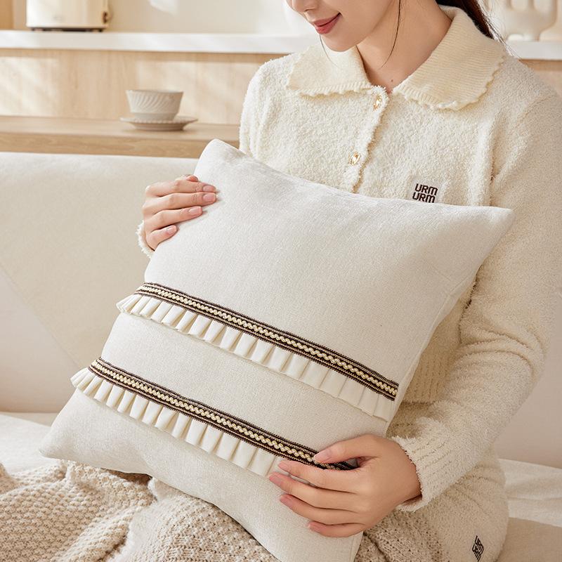 Chenille Sofa Cushion Non-Slip Four Seasons Universal Ribbon Stitching Sofa Cover Backrest Towel