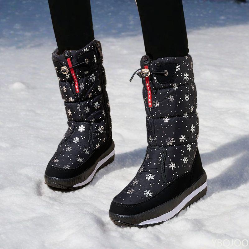 

Fashion New snow boots for women warm comfortable cotton shoes forwinter cotton shoes with thickened sole plush high top women s boots 36