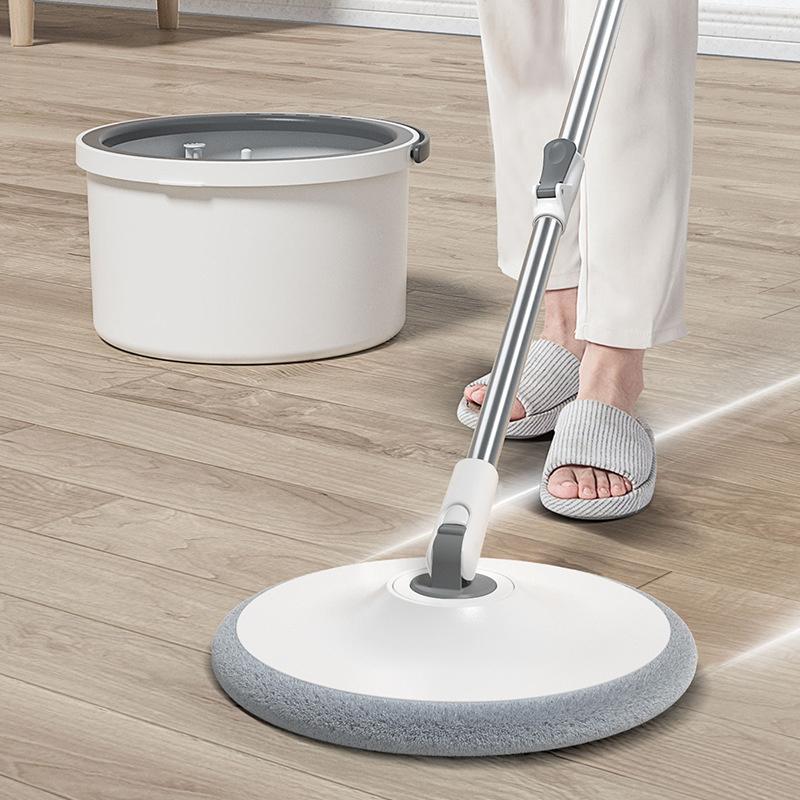 Serpillère plate et seau rotatif pour sol rotatif, séparation de décontamination, chiffon en microfibre, lavage à l'eau, auto-essorage, outils de nettoyage à sec pour la maison