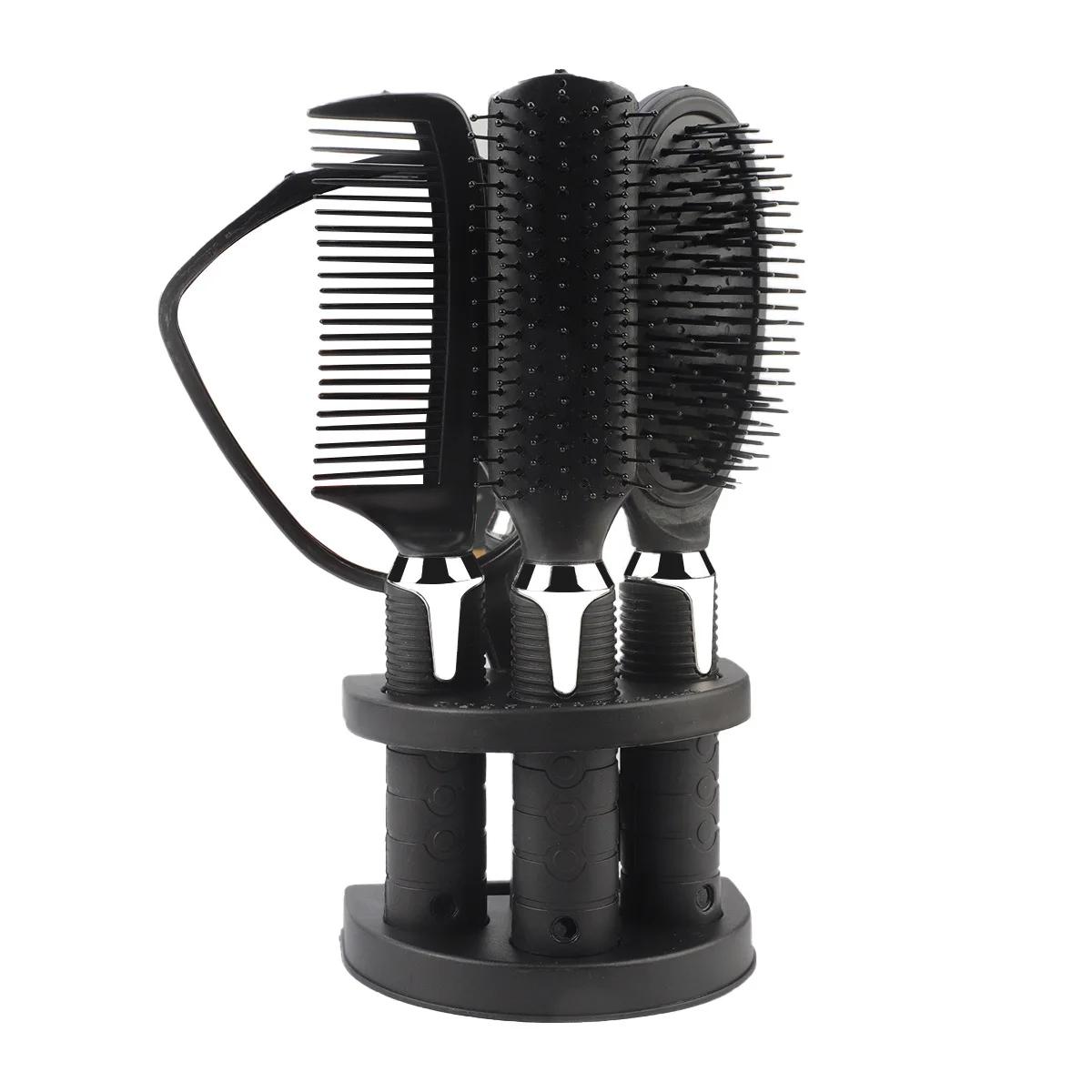 

4pcs Hair Styling Comb With Mirror Set Compact Beauty Accessories Styling Tools Brush Curls Straightening Hair Combs And Holder