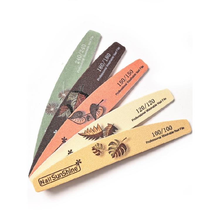 5PCS Nail Emery Boards with Double Side Grit Curved Sanding Tools for Precise Manicures and Nail Polishing Gentle On Nails