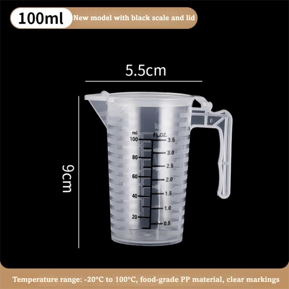 Thickened Measuring Cup with Scale with Lid Beaker Liquid Container  Kitchen Tool Accessories 100ml