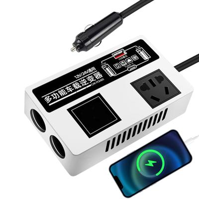 Car Power Inverter DC 12V/24V To 220V Power Converters for Vehicles USB Charger Adapter 200W Car Plug In Adapter Outlet for Cars