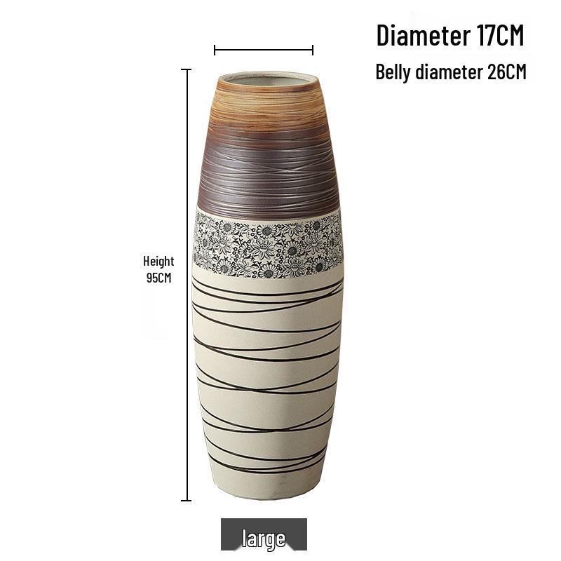 Large Modern Jingdezhen Ceramic Floor Vase for Flower Arrangements and Dried Flowers