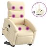 VidaXL Reclining Massage Armchair Cream Fabric 3203999