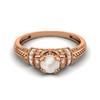 5MM Runde Perle Edelstein 925 Sterlingsilber Rosévergoldet Solitär Blüten Design Damen Ehering