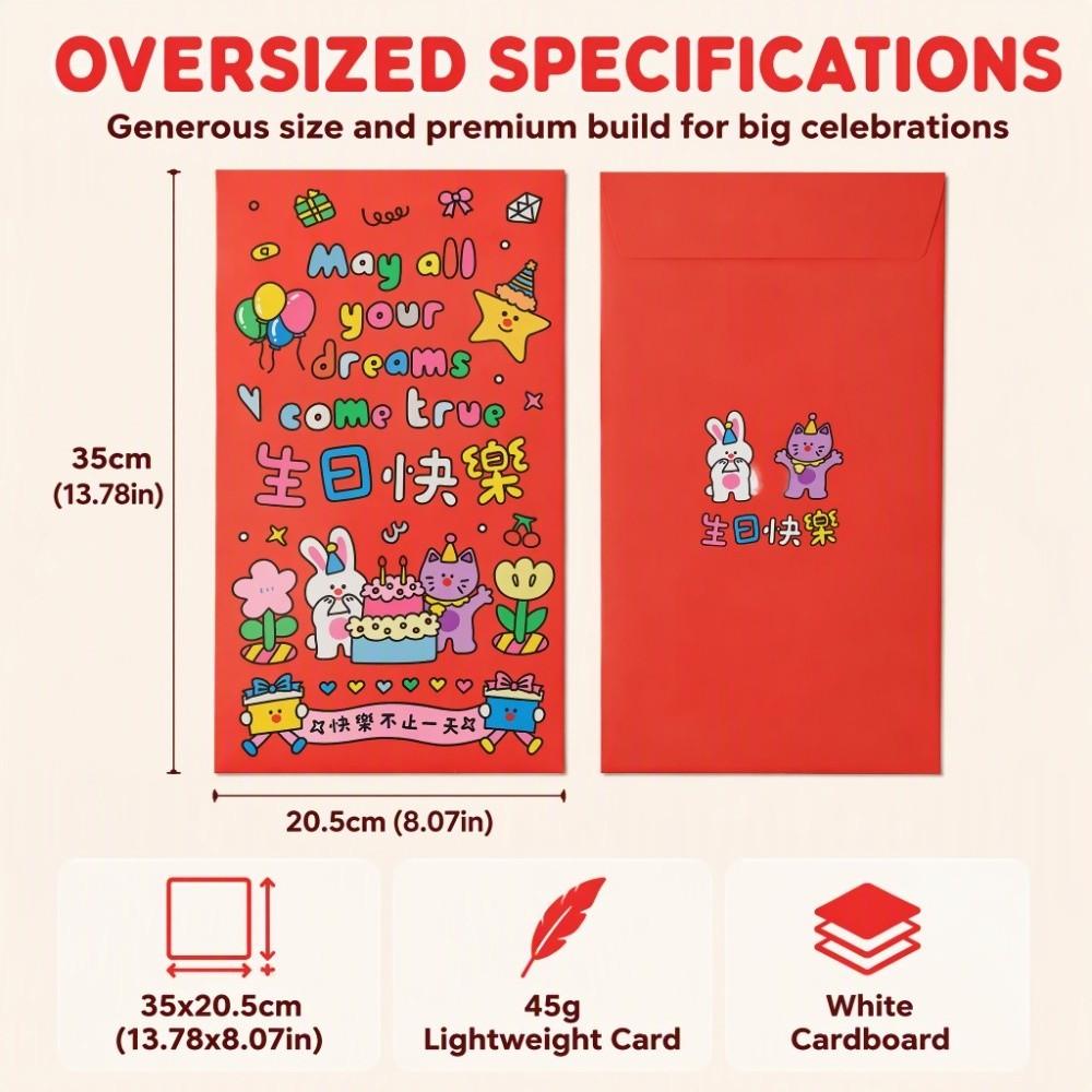 Can Hold Card Red Packet Large Birthday Gift Envelope Fun Red Envelope  Birthday Ceremony