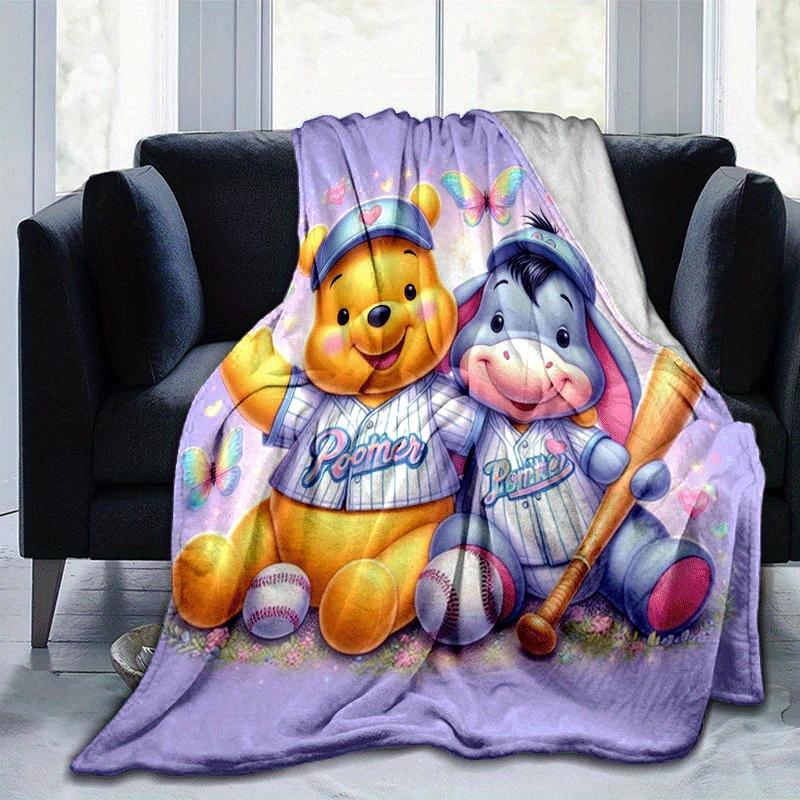 1pc Winnie The Pooh Printing Blanket - Soft, All-Season Throw for Office Blanket, | Personalized Gift with Adorable Cartoon Design