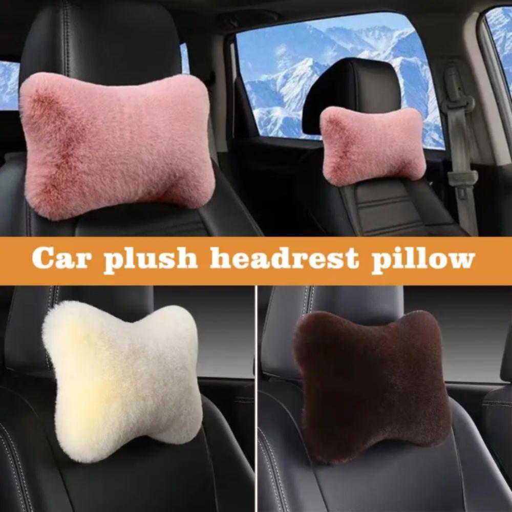 Soft Imitation Rabbit Plush Lumbar Pillow Plush Cushion Neck Rest Pillow Winter Season