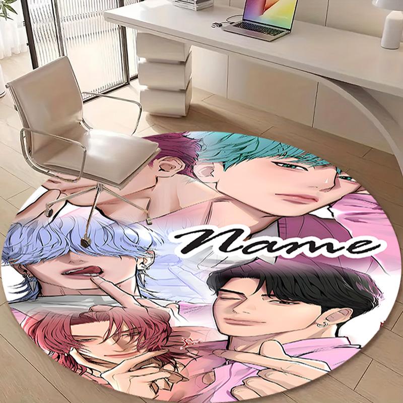 Personalized K-KPop Demon Hunters Round Chair Office Rug - Perfect for Mat, Office Chair & More - Ideal Gift for Birthdays and Holidays