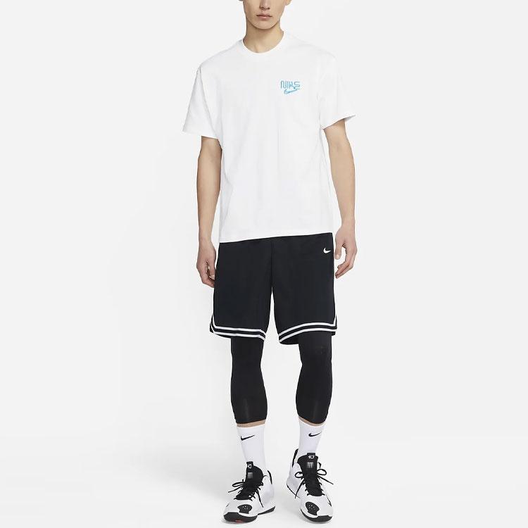 Nike Miami Logo Embroidered Sports Round Neck Basketball Short Sleeve White Men's DB5951-100