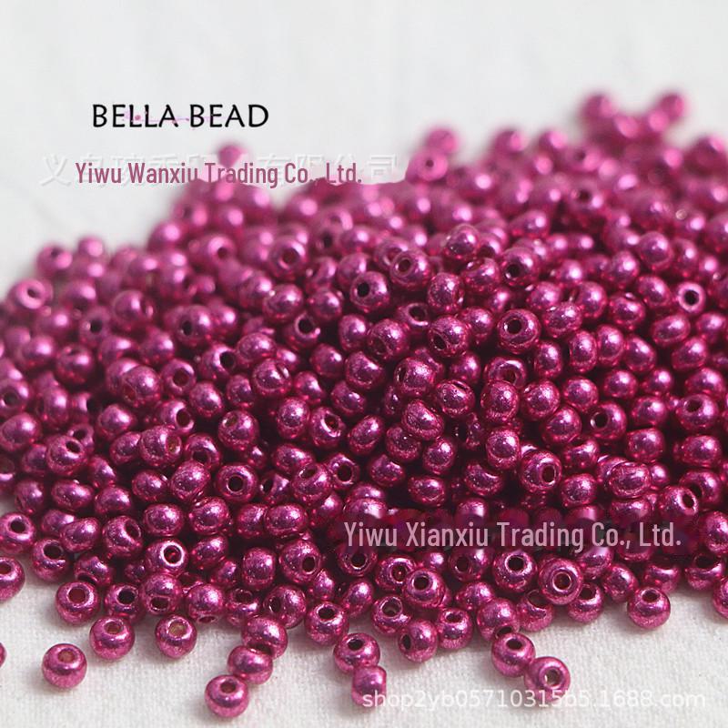 Handmade 2/3mm Gold Electroplated Glass Rice Beads for DIY Jewelry