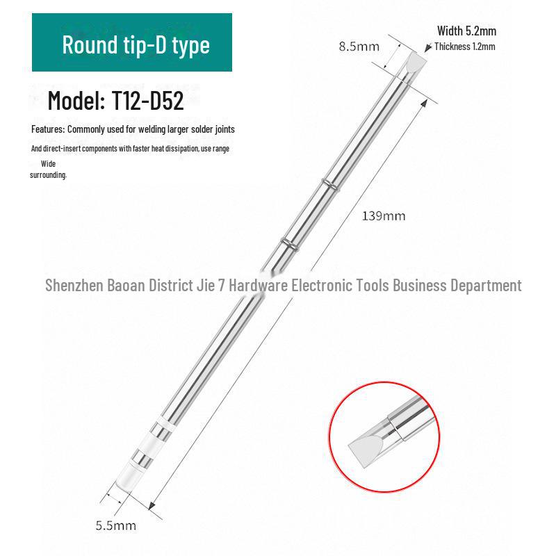 

Паяльне жало T12 із вбудованим нагрівальним сердечником, паяльною станцією білого світла, універсальним лезом підкови зі спеціальним загостренням T12-K/B/I