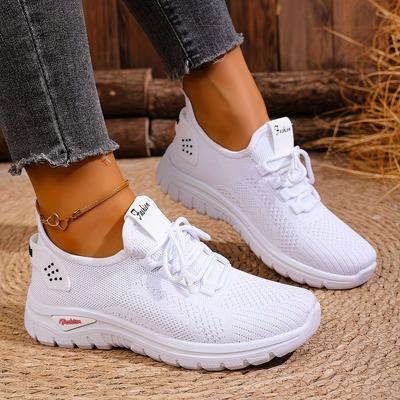 Neue Sommer Mode Sneaker mit atmungsaktivem Mesh, Schnellschnürsystem, rutschfeste und strapazierfähige Sohle, leichte Freizeitschuhe, Damenschuhe