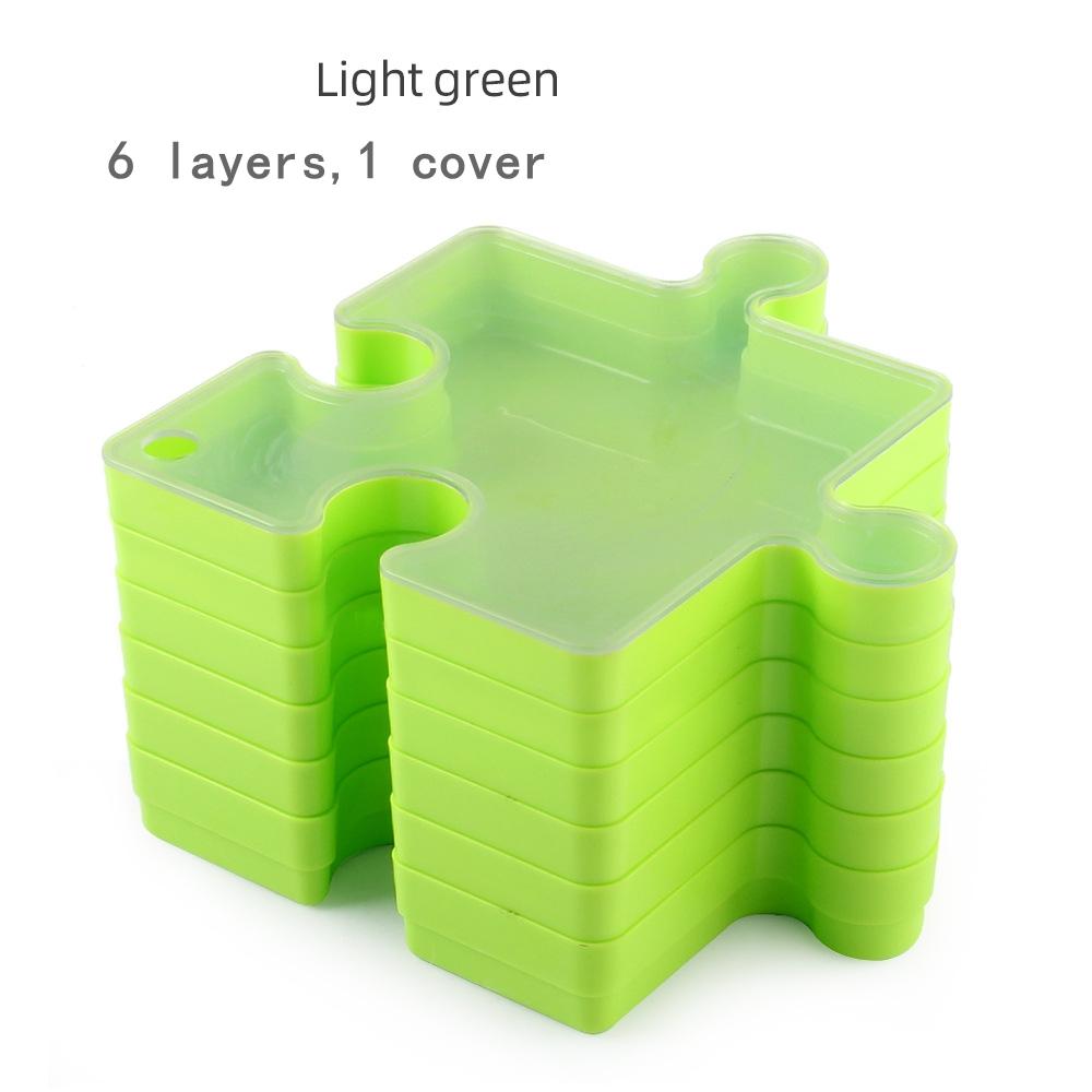 

Puzzle Storage Box with 6 Layers for Classified Organization (only storage box,without puzzles) світло-зелений колір