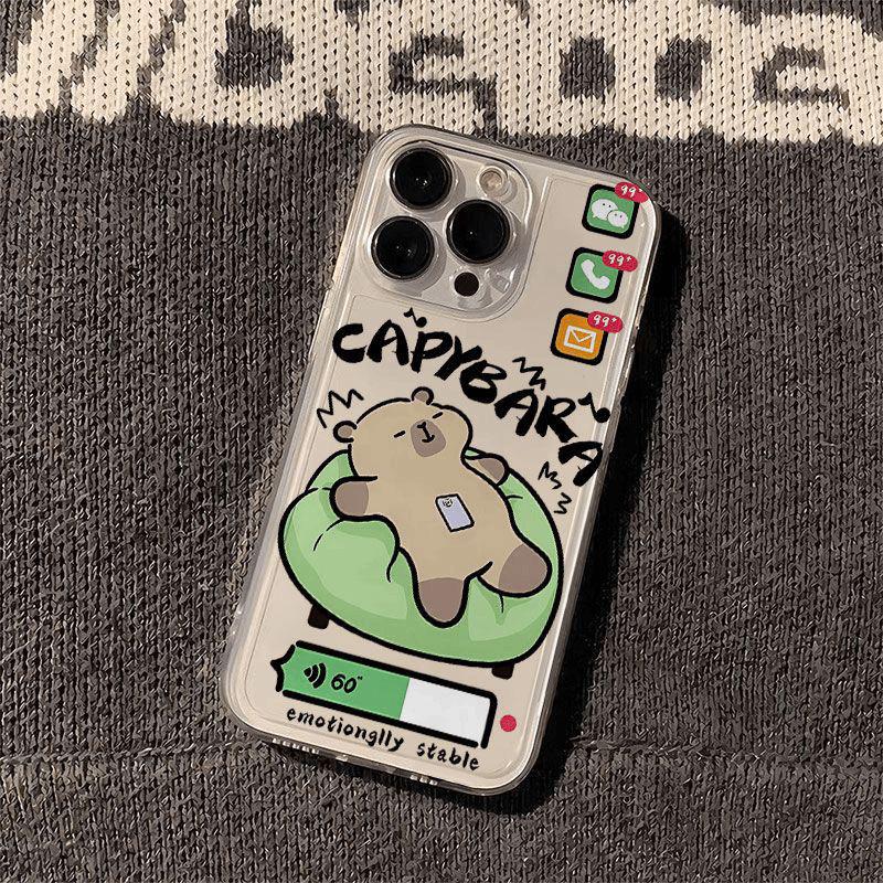 

Cartoon Capybara Couple Phone Case For iPhone 16 11 12 13 14 15 Pro Max Mini XSM XR 7 8 Plus Kawaii Cute Animal Cellphones Cover iPhone 13