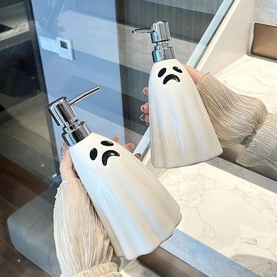 Yaratıcı El Dezenfektanı Şişesi Seramik Sabunluk Banyo Geniş Kapasiteli Basmalı Şişe Cadılar Bayramı Banyo Dekorasyonu Otel İçin