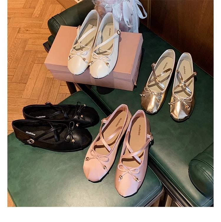 

Summer new Korean version French gentle fairy style ballet cross strap Mary Jane shoes single shoes women 34 чорний