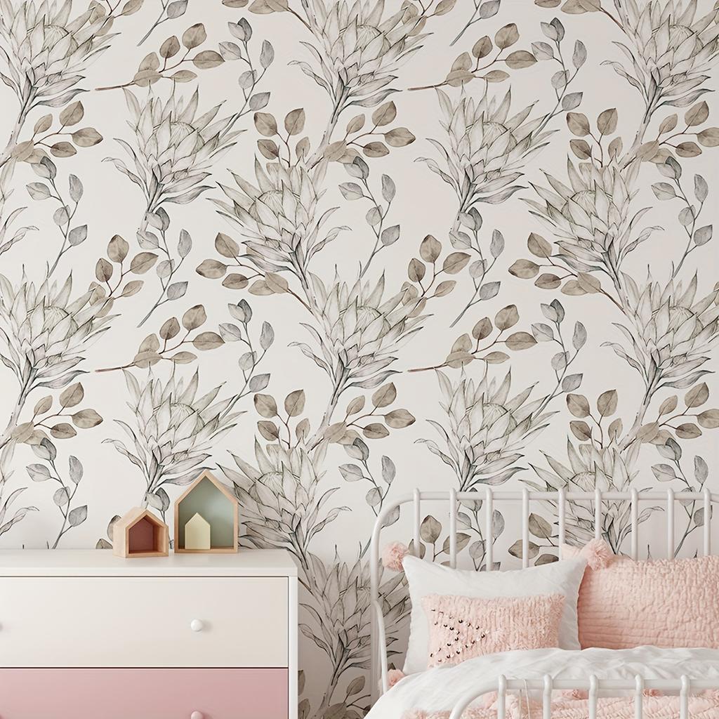 1 Roll Watercolour Leaf Pattern Thickened Self-adhesive Wallpaper Waterproof and Moisture-proof, Home Decoration Wall Stickers,