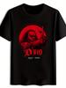 Vintage Dio 1942-2010 Heavy Metal Graphic T-shirt - Black Band Tee with Red & White Retro Print