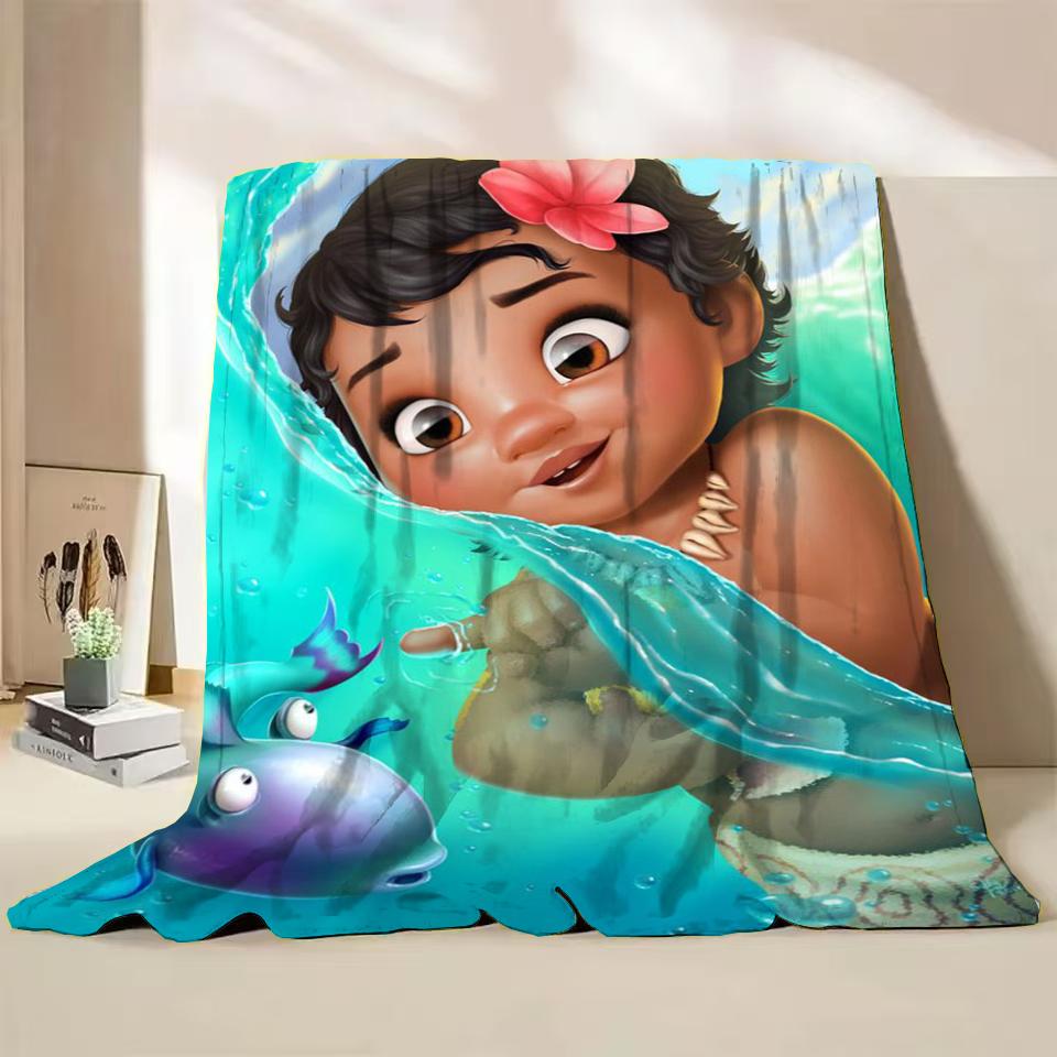 Disney Moana Duffy Flanel Worpdeken voor Bed Sofa Thuis Slaapkamer Kantoor Reizen Kinderdeken Kinderen Winter Warm Cadeaus