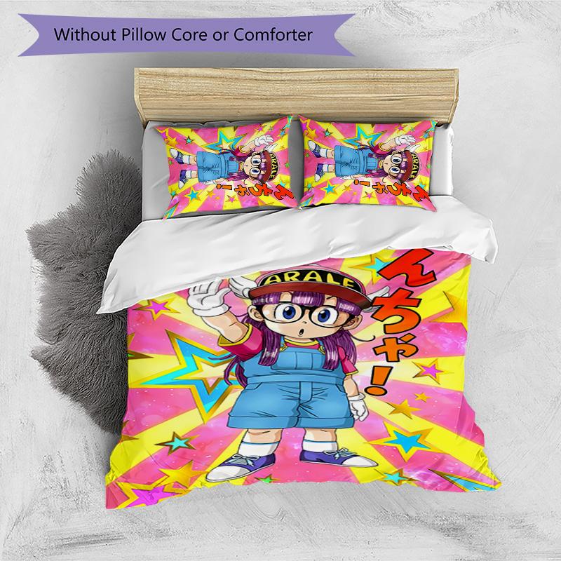 3pcs Arale pattern bedding set duvet cover set includes duvet cover &pillowcases,perfect all season bedroom decoration&gift