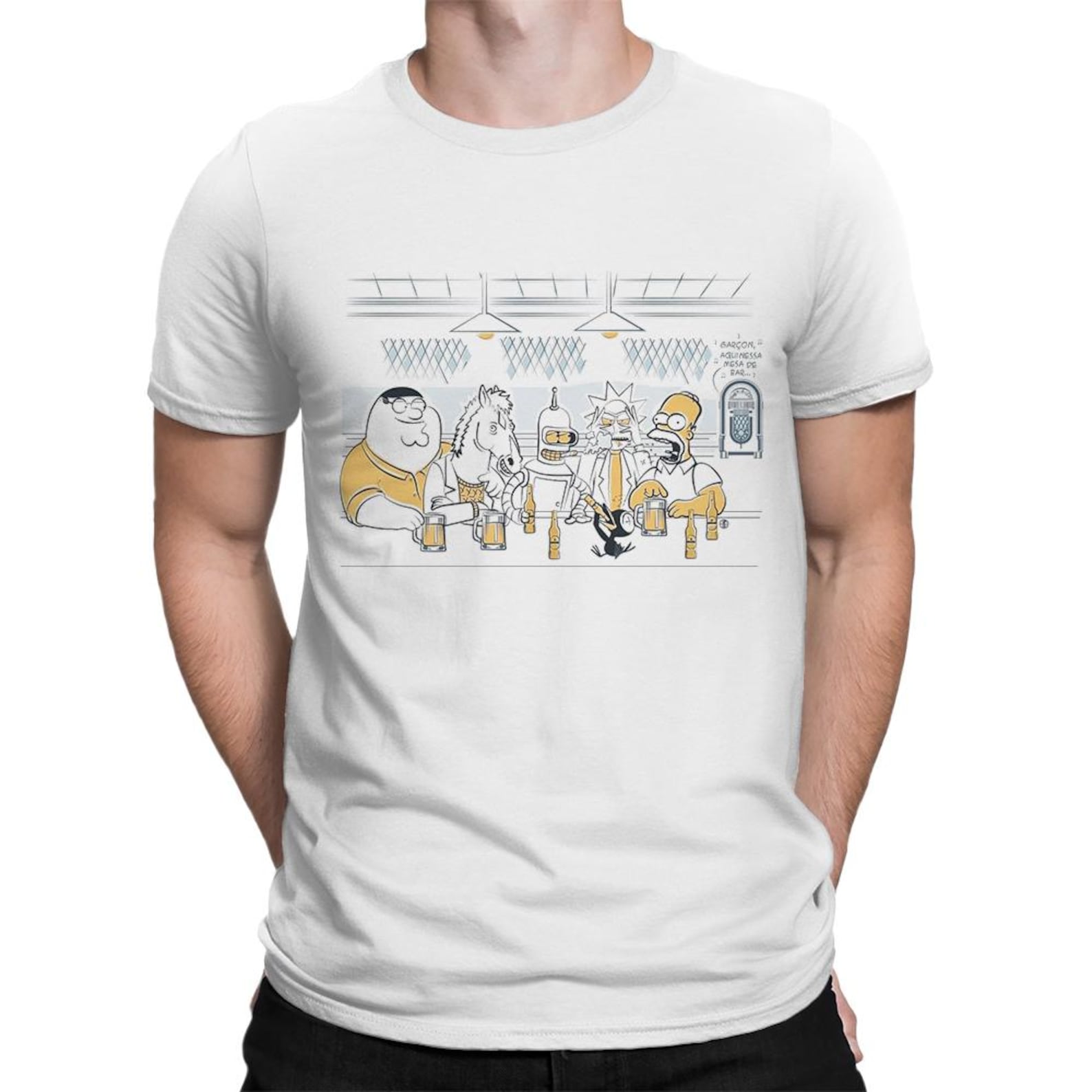 Party at the Bar Funny Cartoons T-Shirt, Men s and Women s Sizes Tee 3XL