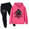 PB1172 Kids Boys Girls NINJA KIDZ Cartoon Print Long Sleeves Hoodie Trousers 2pcs/Sets