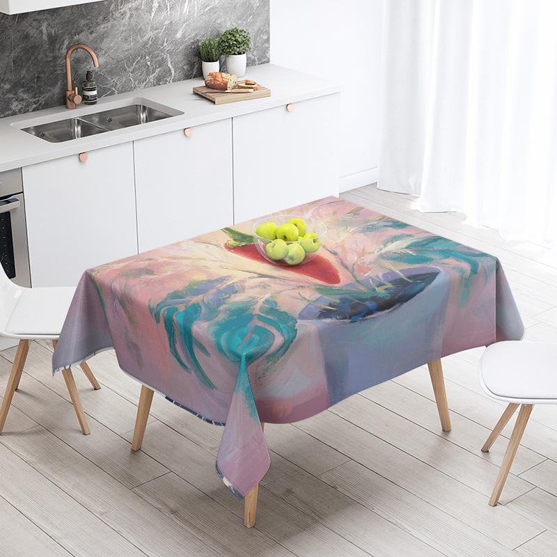 New Abstract Tea Tablecloth Waterproof and Oil-proof Dining Tablecloth Nordic Wind Bar Tablecloth Home Decoration