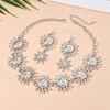 Summer Chic Metal Sun Jewelry Set: Necklace & Earrings for Women