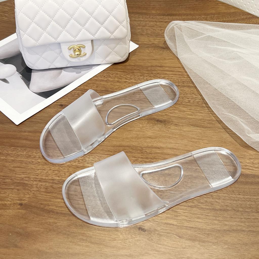 Womens Slippers and Ladies Sandals Jelly Transparent Slides Outside Shoes ColorClear New Style Multi Color Vip Cheap Liquidation