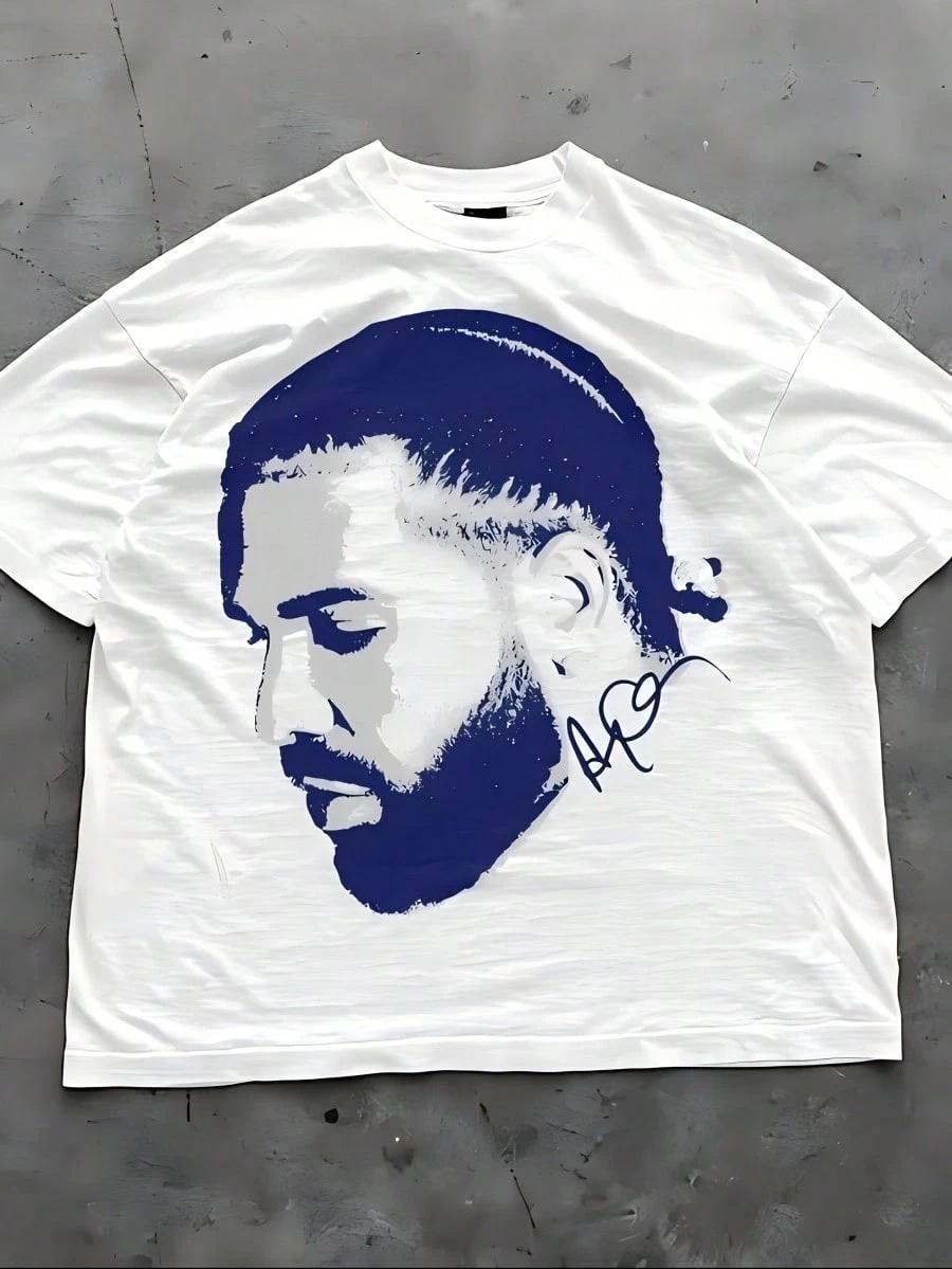 

Mens Drake TShirt Rap Merch Graphic Tee For All The Dogs Rare Hip Hop Graphic Print Oversized T Shirt Harajuku Summer Y2K Men 3XL