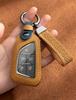 YINEOR Cadillac Key Fob Cover Leather Car Key Case Keychain Smart Key Fob Holder