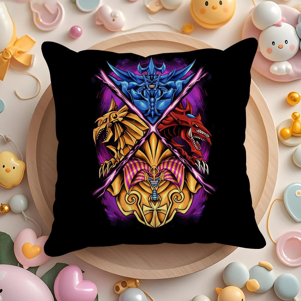 Y-Yugioh S-Stickers Cushion Cover Short Plush Double-Sided Printing Home Machine Washable In Warm Winter Pillow Case
