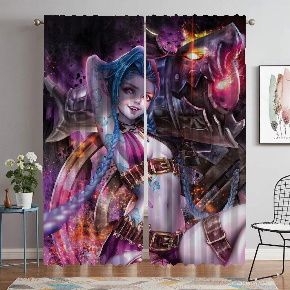 League Legends Curtains for Living Room Curtain Tulle for Bedroom Shades Halloween Decoration Home Interior Curtains 2 Pieces