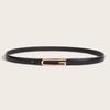 Versatile Leather Belt Thin Trendy Waistband Fashion Metal Slide Buckle Belt