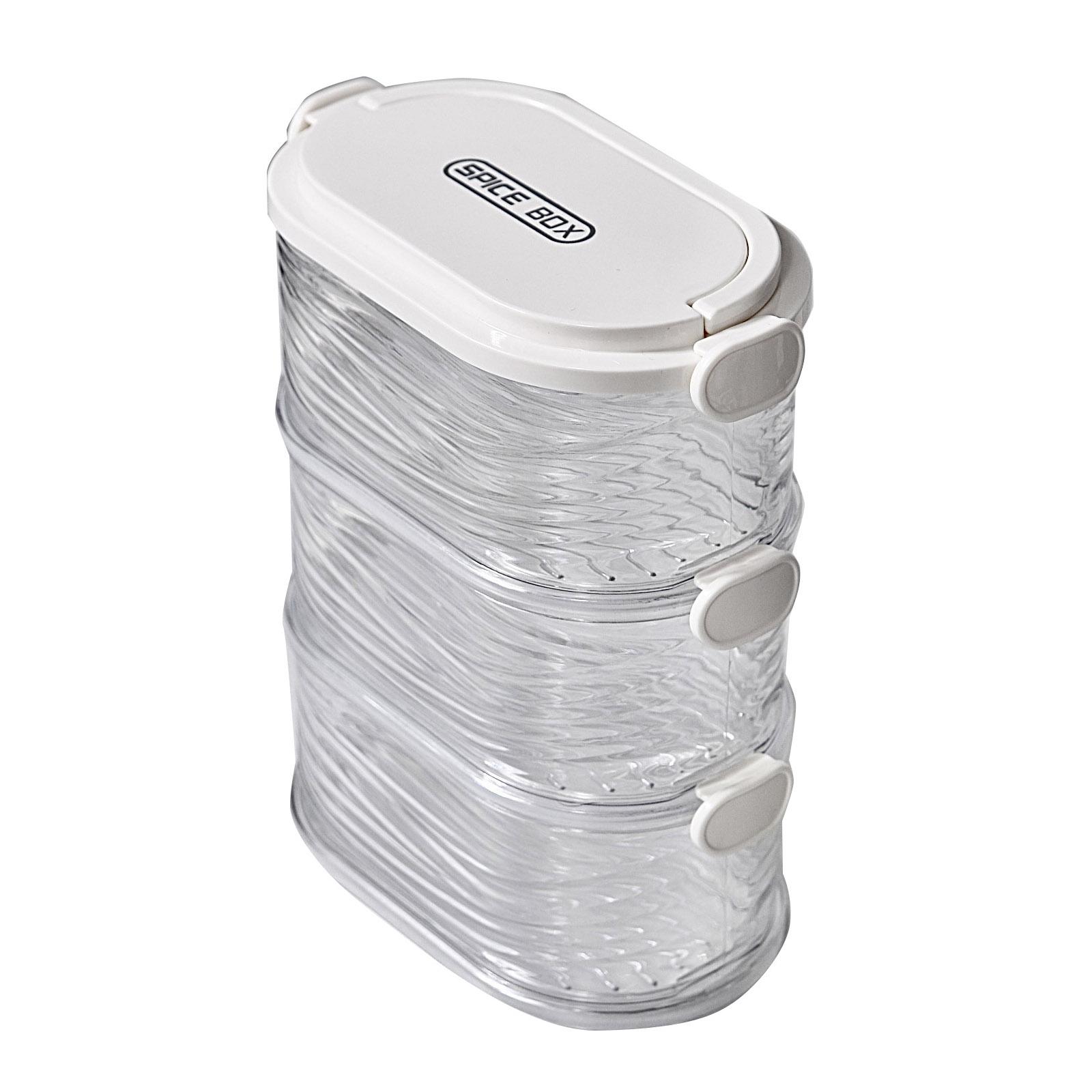 Штабелируемые Прочные Пластиковые Контейнеры для Хранения Продуктов для Организации Кухни и Хранения Специй с Герметичными Крышками 3 1169₽