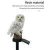 Outdoor Lamp LED Solar Waterproof Owl Figurine Garden Decoration for Backyard Patio White