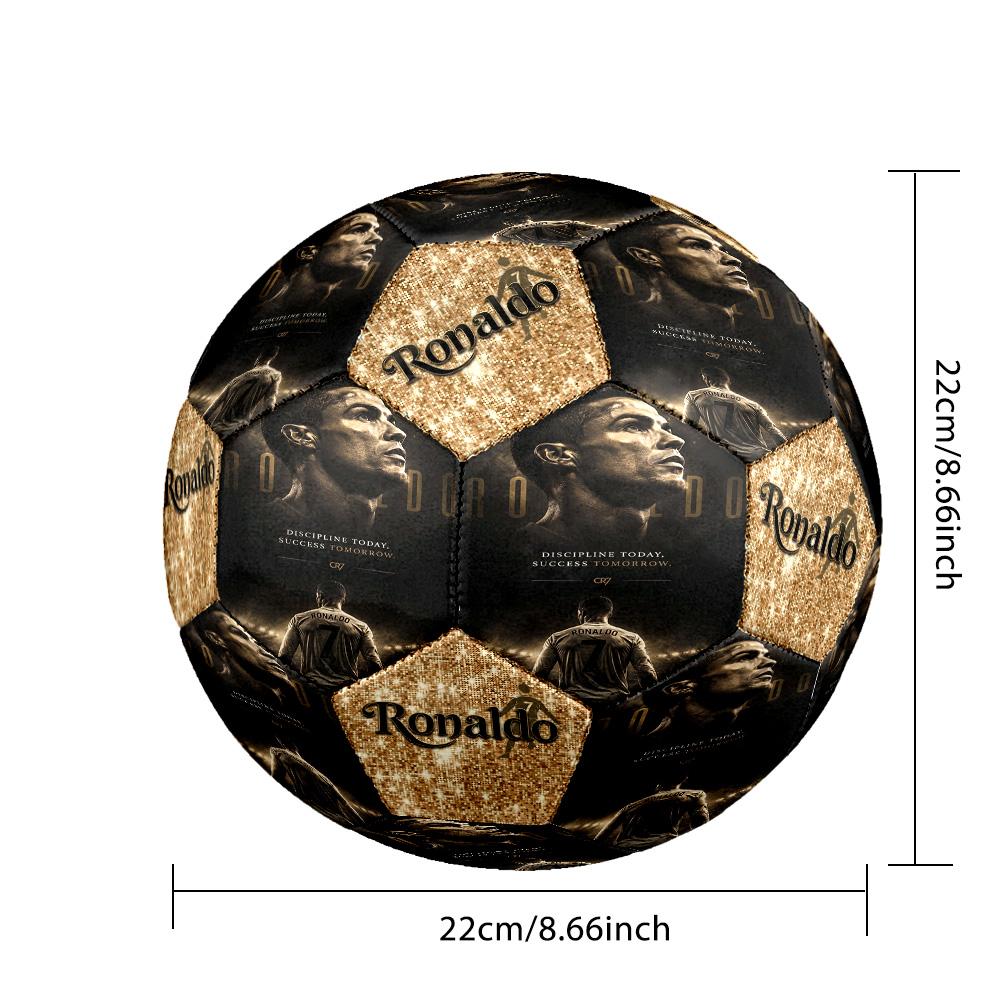 Ronaldo's Golden Celebration Soccer Ball Size 5 Football Machine-Stitched Indoor/Outdoor Universal Football perfect gift for sports enthusiasts