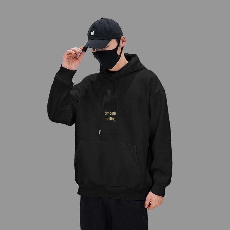Shawn Yue Fleece-Lined Hoodie: Men's Hong Kong Style, Autumn/Winter, Trendy Brand, Large Size, Versatile Shirt